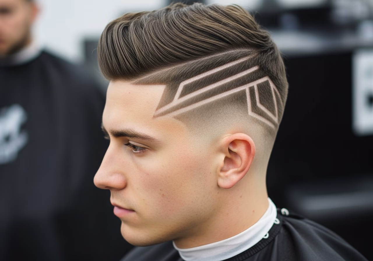 Barcode Line Design haircut for gents 2026 - modern barcode razor style