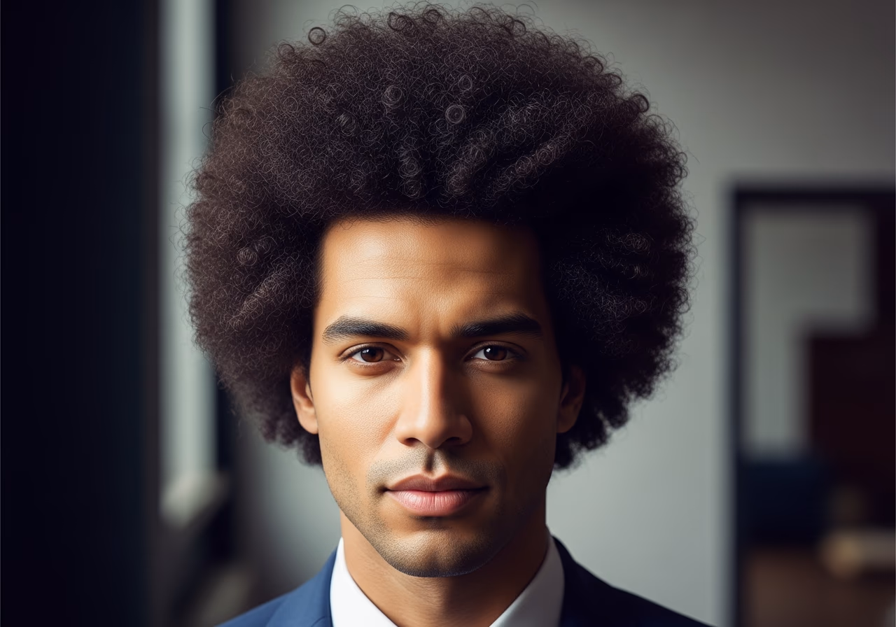Curly Fro haircut for curly hair men 2026 - natural curly afro style