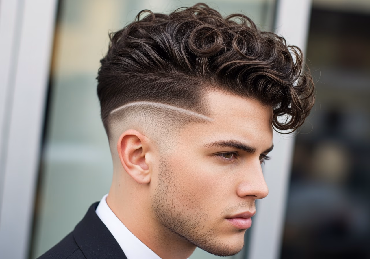 Curly Undercut haircut for curly hair men 2026 - bold contrast curly undercut