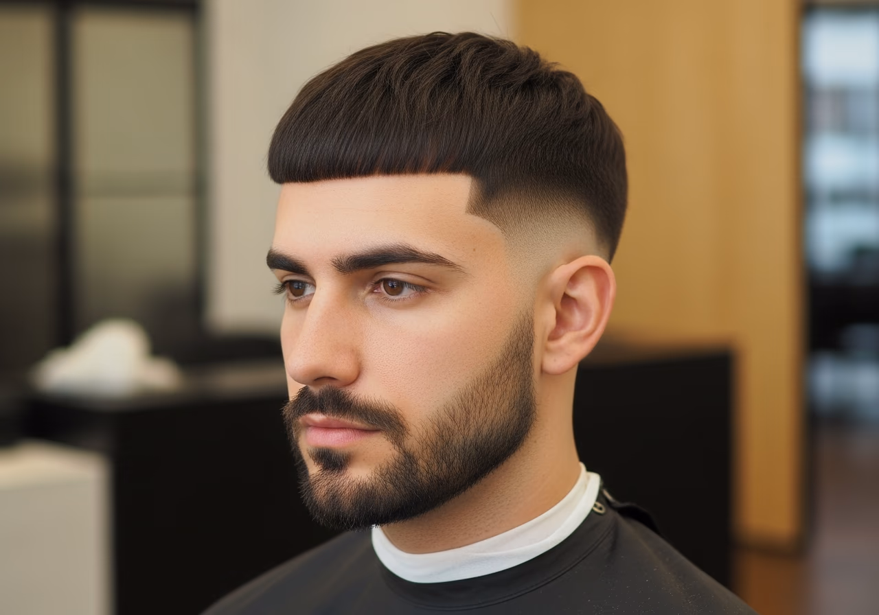 French Crop haircut for men 2026 - clean forward fringe low fade