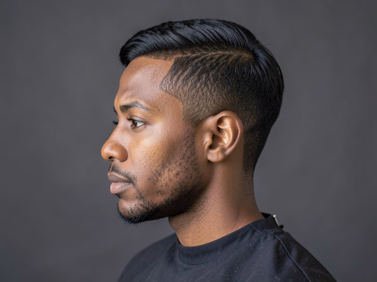 Man with a 360 waves on straight hair