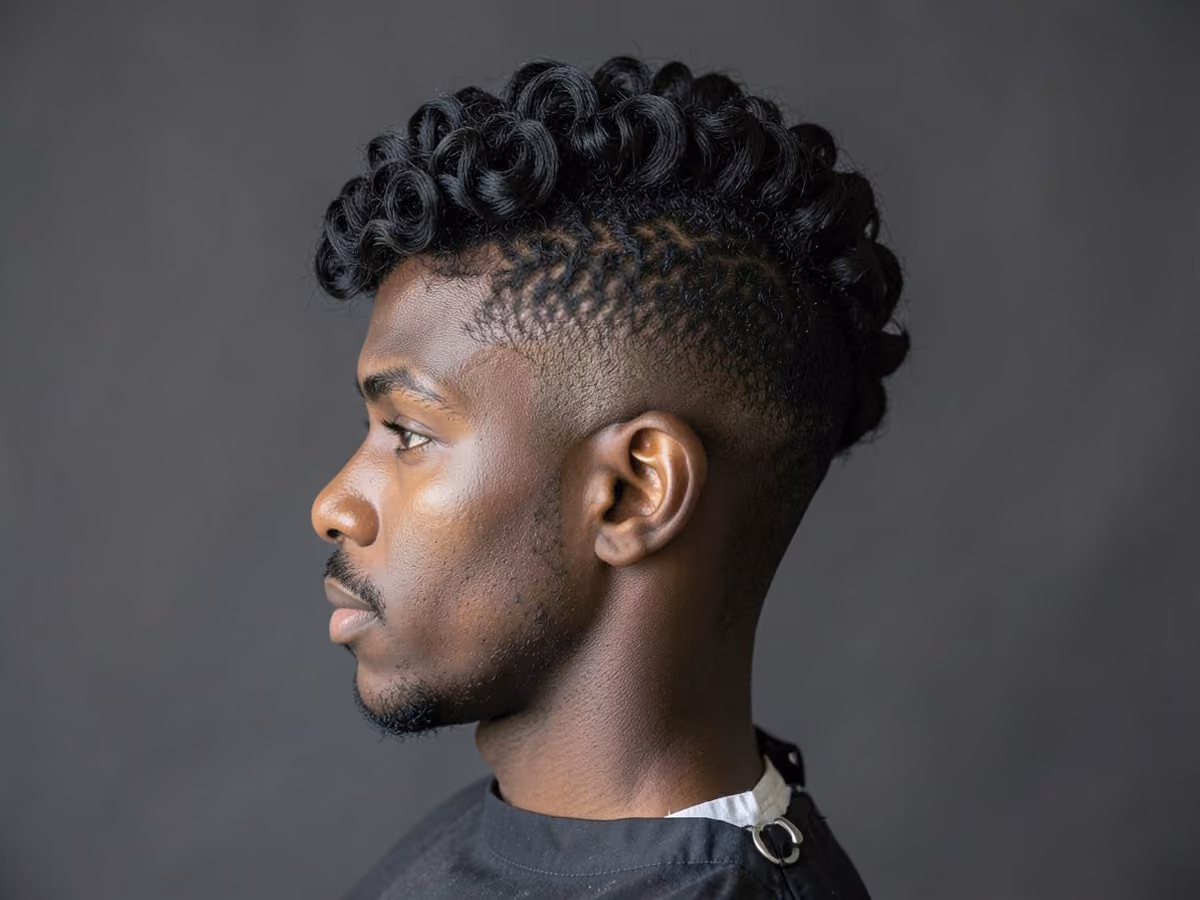 Man with a 720 waves haircut