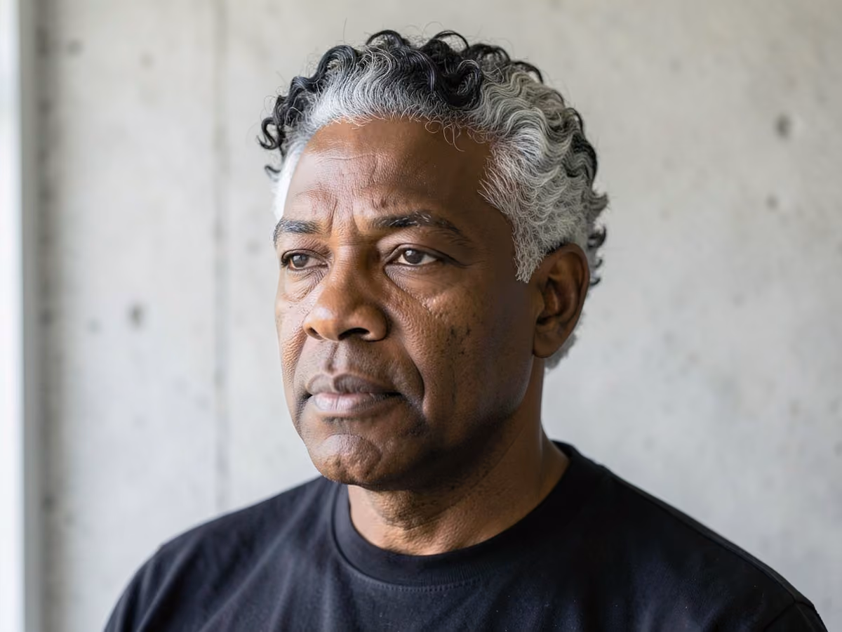 Man with a biracial hair waves