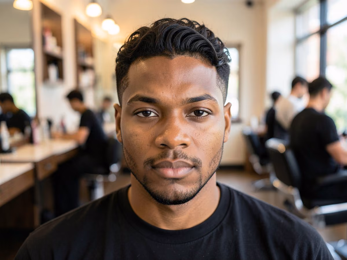 Man with a waves with natural hairline