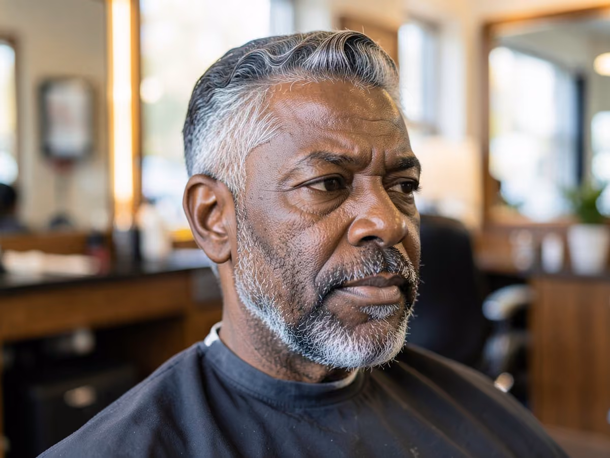 Man with a waves with stubble haircut