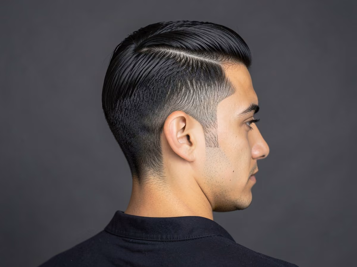 Man with a blow dried side part