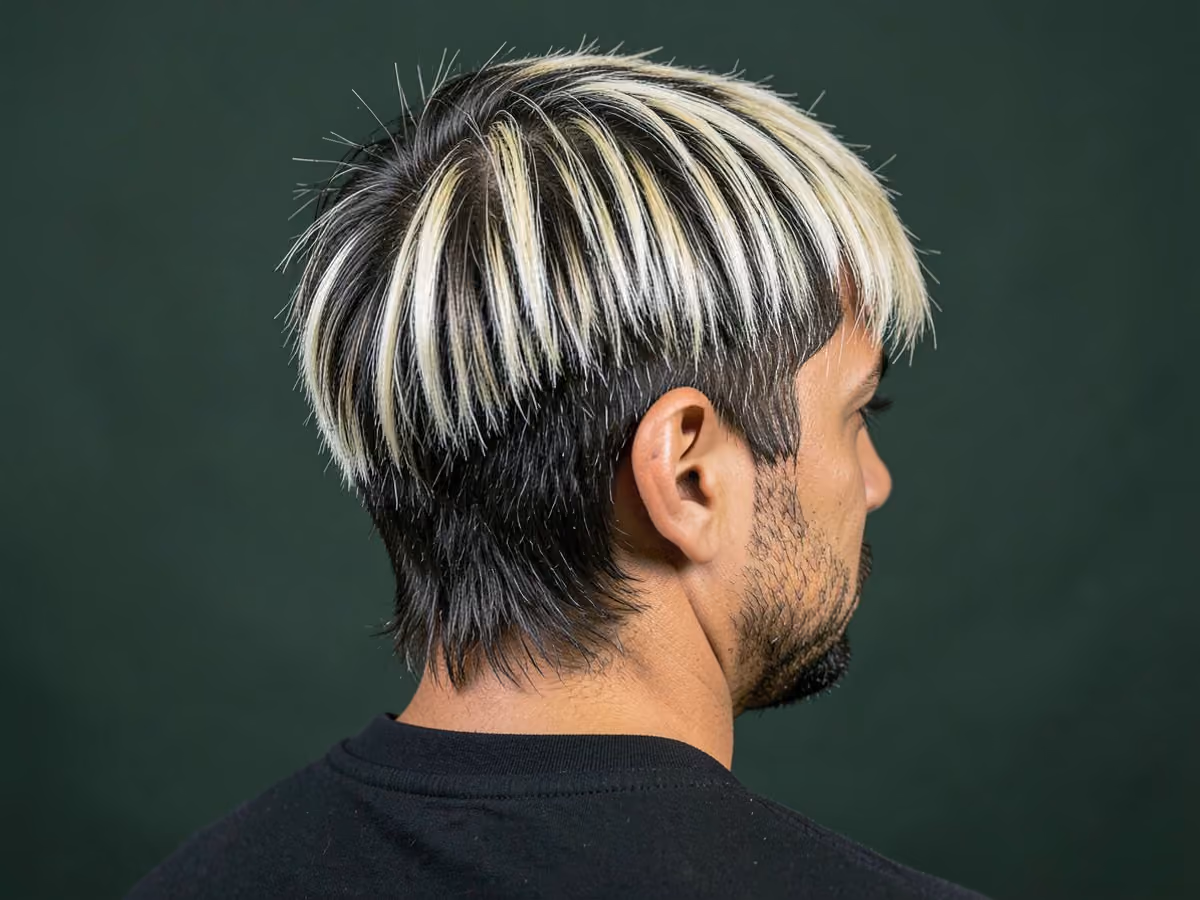 Man with a chunky highlighted hair