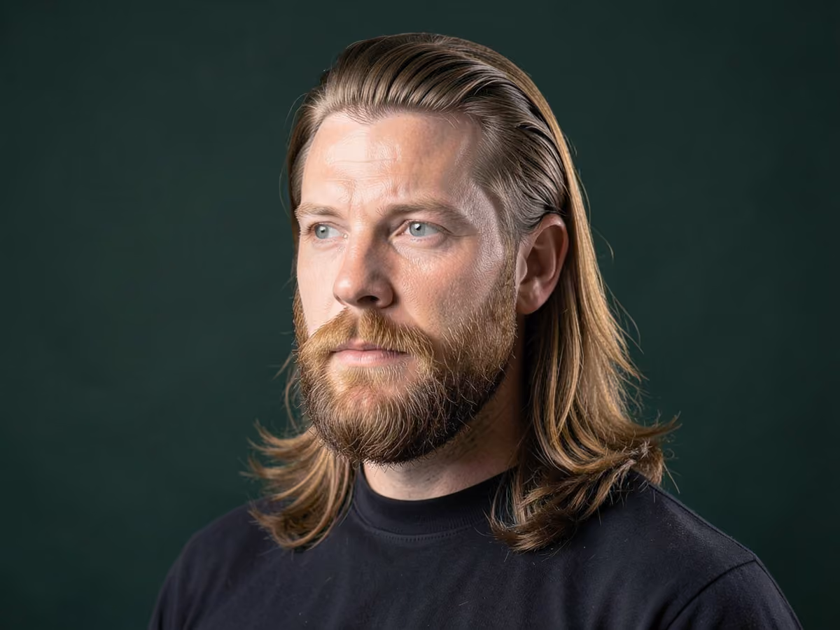 Man with a hockey hair