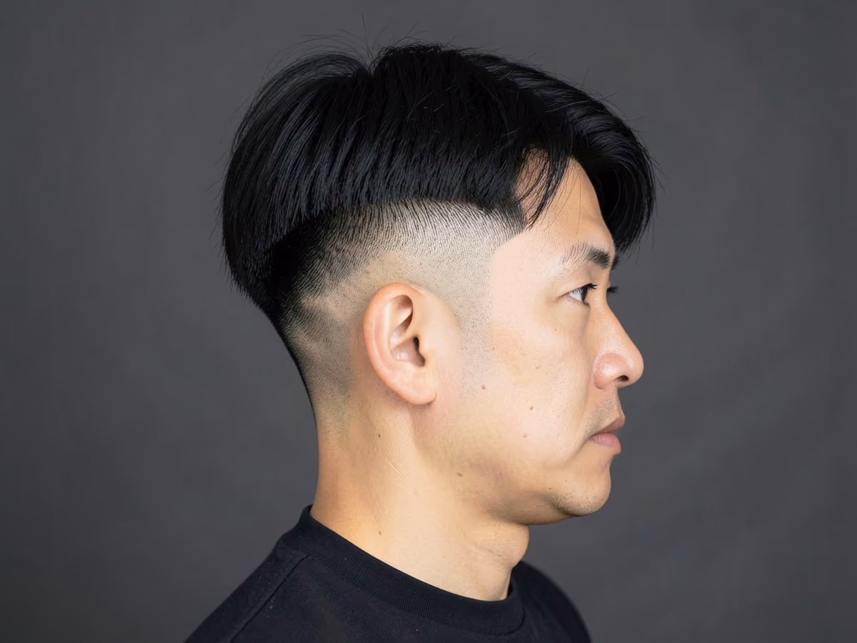 Man with a mushroom undercut