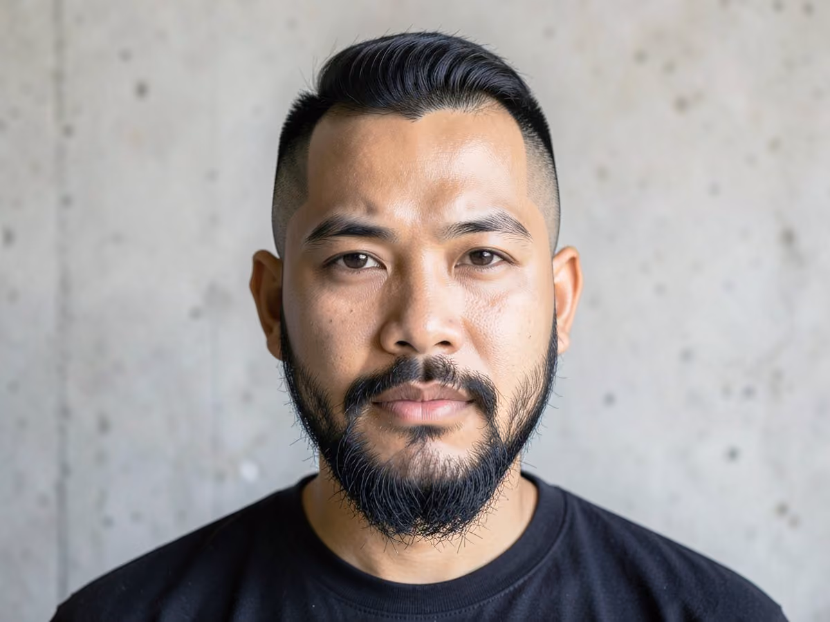 Man with a shaved part fade