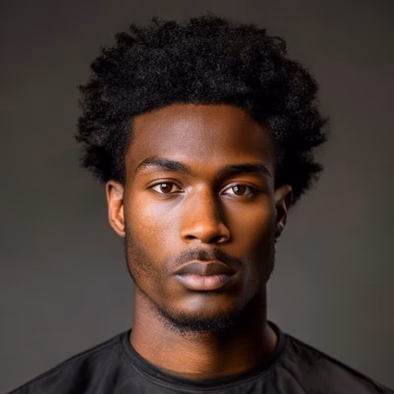 Afro Mid Fade hairstyle for men 2026 — Afro variation, best for The balanced all-rounder, modern barbering by Master Stylist Jessica Hamilton
