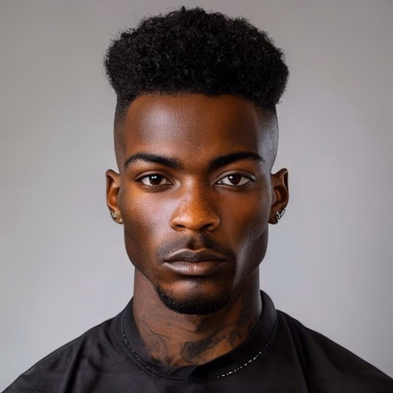 Afro Skin Fade hairstyle for men 2026 — Afro variation, best for Sharp, modern, high-contrast, modern barbering by Master Stylist Jessica Hamilton