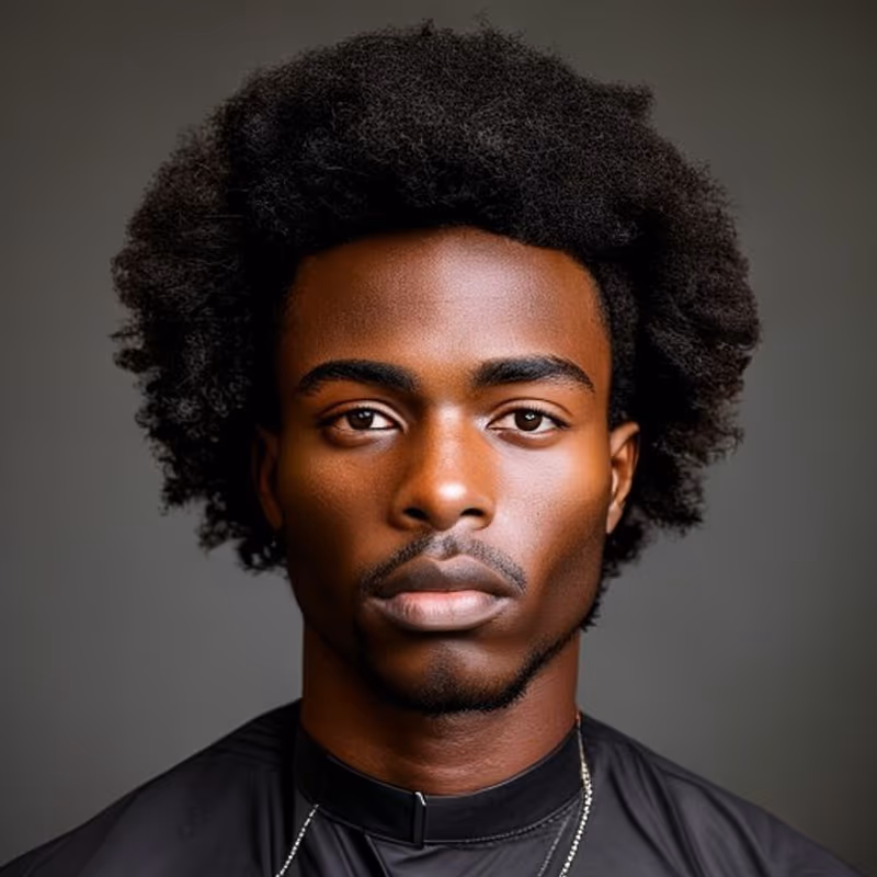 Afro with Line Up hairstyle for men 2026 — Afro variation, best for The sharp, defined essential, modern barbering by Master Stylist Jessica Hamilton