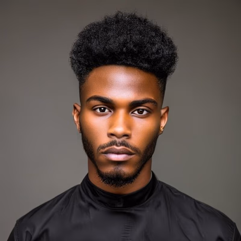 Mini Afro hairstyle for men 2026 — Afro variation, best for The first stage; low maintenance, modern barbering by Master Stylist Jessica Hamilton