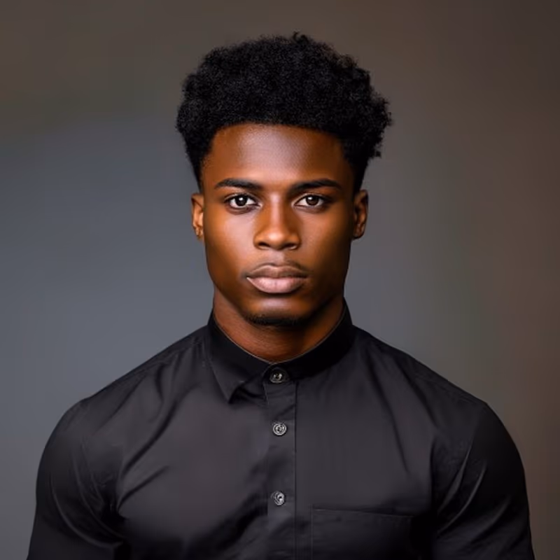 Professional Afro hairstyle for men 2026 — Afro variation, best for Office and formal settings, modern barbering by Master Stylist Jessica Hamilton