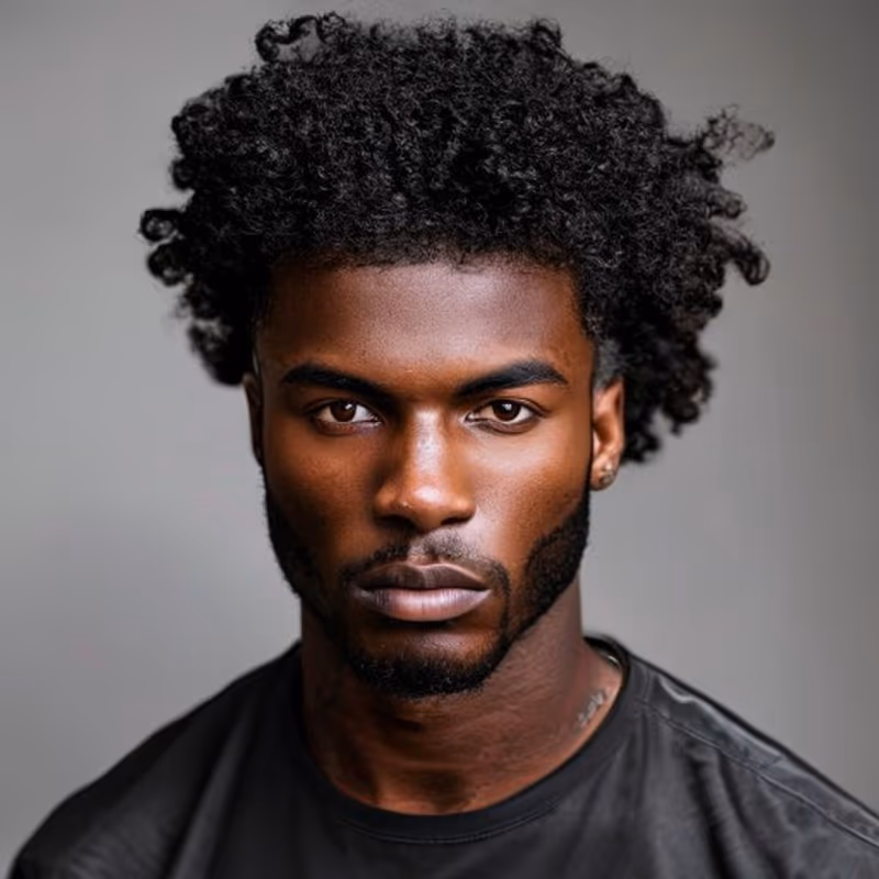Twist-Out Afro hairstyle for men 2026 — Afro variation, best for Defined, elongated coily texture, modern barbering by Master Stylist Jessica Hamilton
