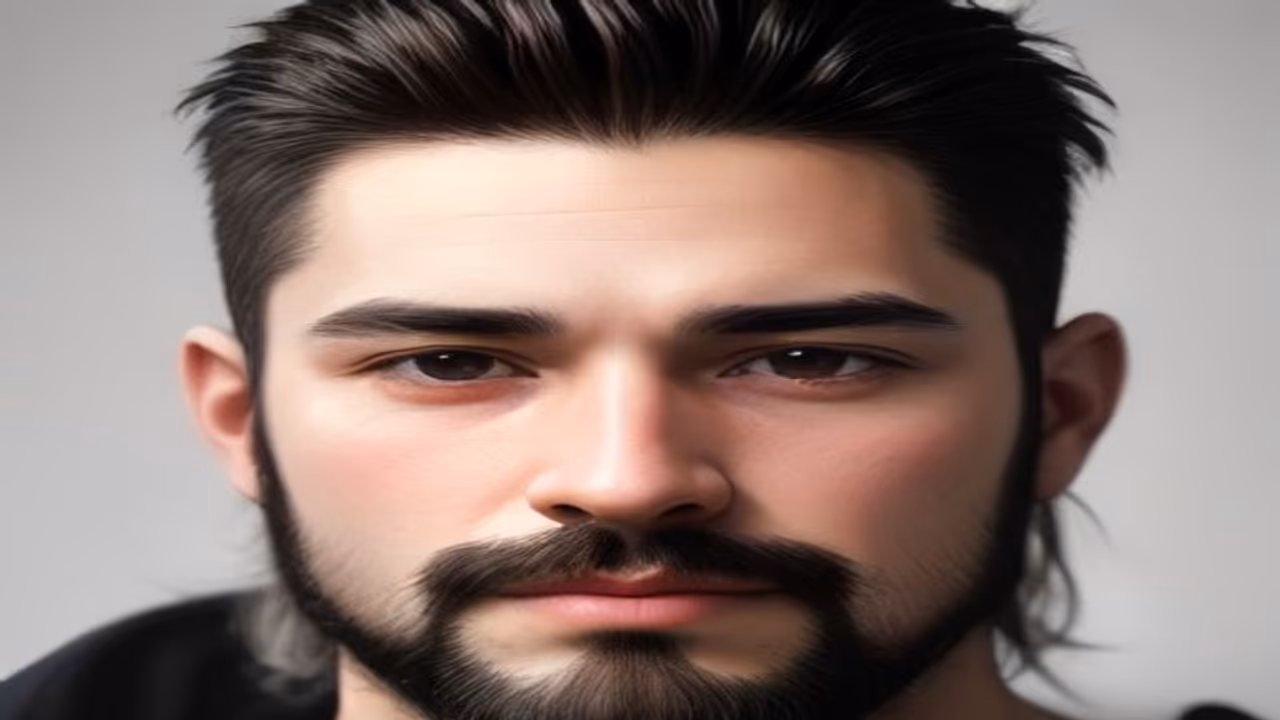 Man with an anchor beard — pointed chin strip and moustache shaped like an anchor