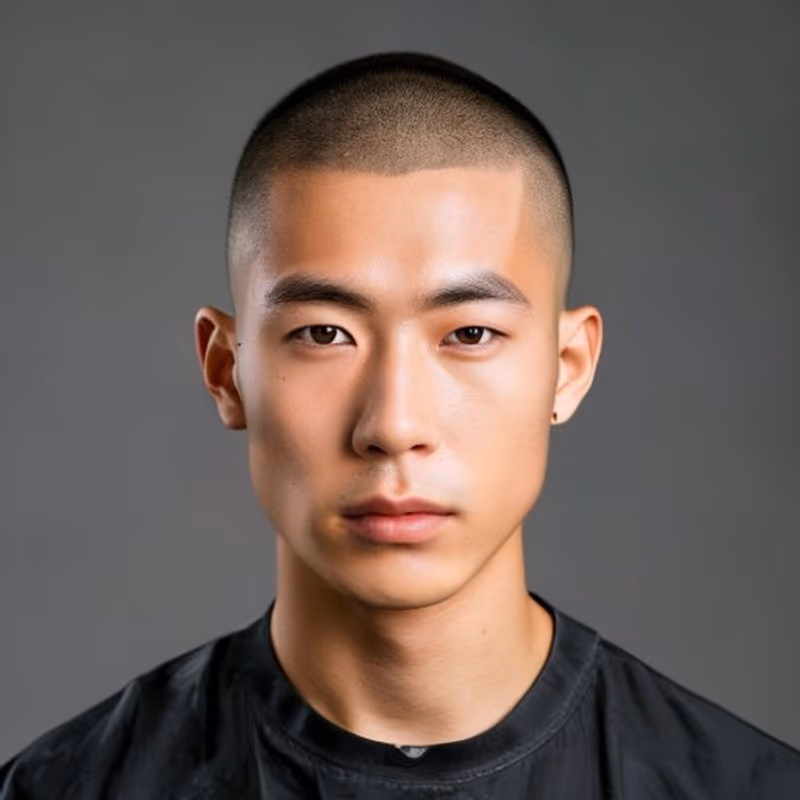 Buzz Cut hairstyle for men 2026 — Asian Men Haircuts variation, best for Minimal, sharp, low-effort, modern barbering by Master Stylist Jessica Hamilton