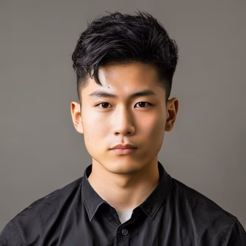 Down Perm hairstyle for men 2026 — Asian Men Haircuts variation, best for Thick hair that sticks out, modern barbering by Master Stylist Jessica Hamilton