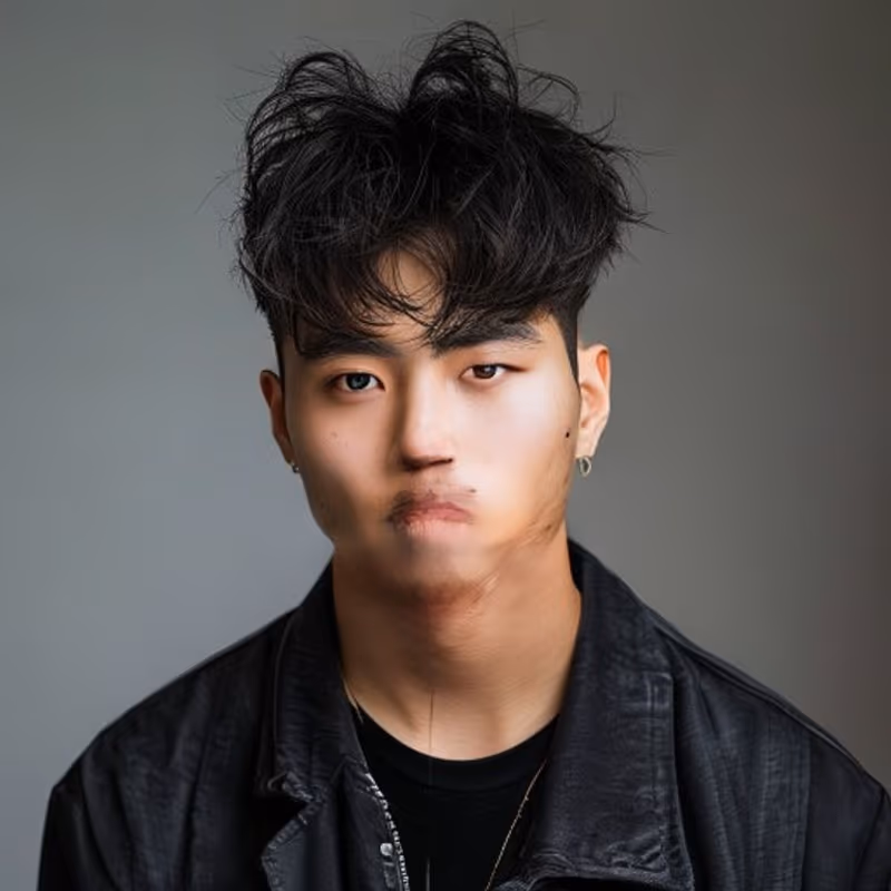Korean Wolf Cut hairstyle for men 2026 — Asian Men Haircuts variation, best for Shaggy, voluminous, trendy, modern barbering by Master Stylist Jessica Hamilton