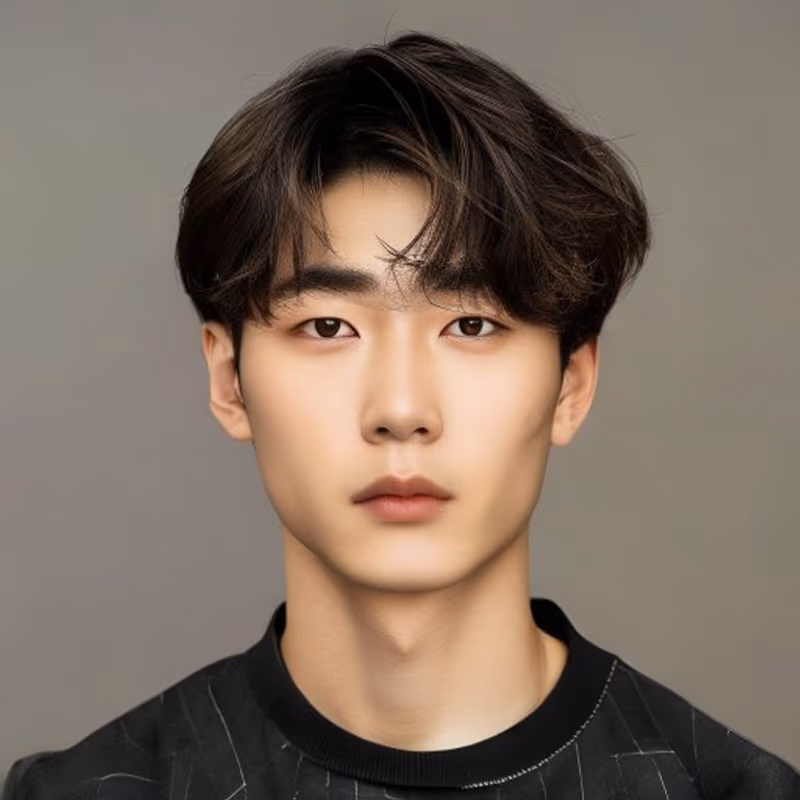 Side-Swept Fringe hairstyle for men 2026 — Asian Men Haircuts variation, best for Soft, versatile, flattering, modern barbering by Master Stylist Jessica Hamilton