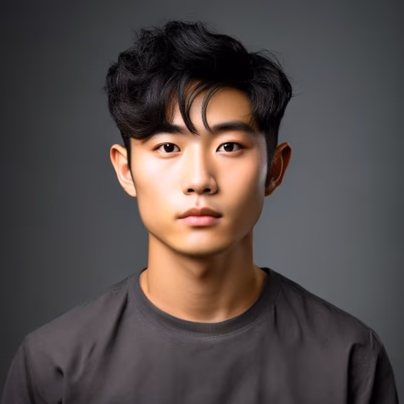 Two-Block with Fade hairstyle for men 2026 — Asian Men Haircuts variation, best for A sharper, modern two-block, modern barbering by Master Stylist Jessica Hamilton
