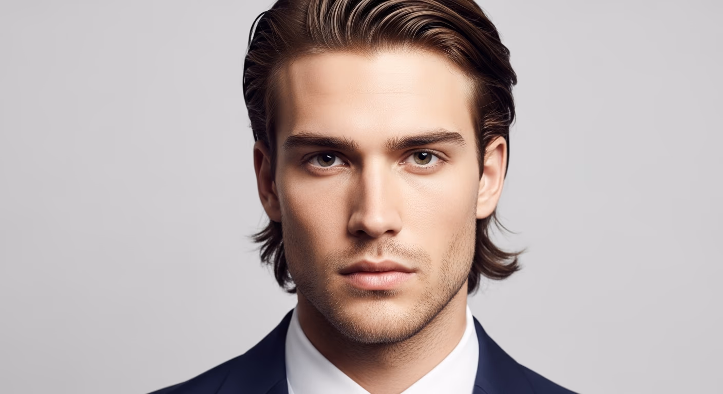 Black Men Baby Mullet hairstyle for men 2026 — baby mullet variation, best for heart-shaped faces balancing forehead width, modern barbering by Master Stylist Jessica Hamilton