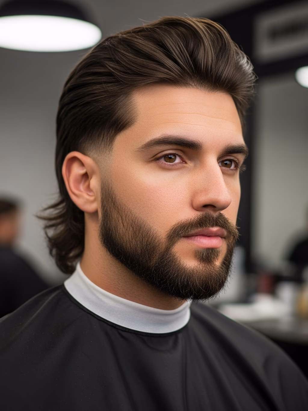 Textured Baby Mullet hairstyle for men 2026 — baby mullet variation, best for round faces seeking elongation, modern barbering by Master Stylist Jessica Hamilton