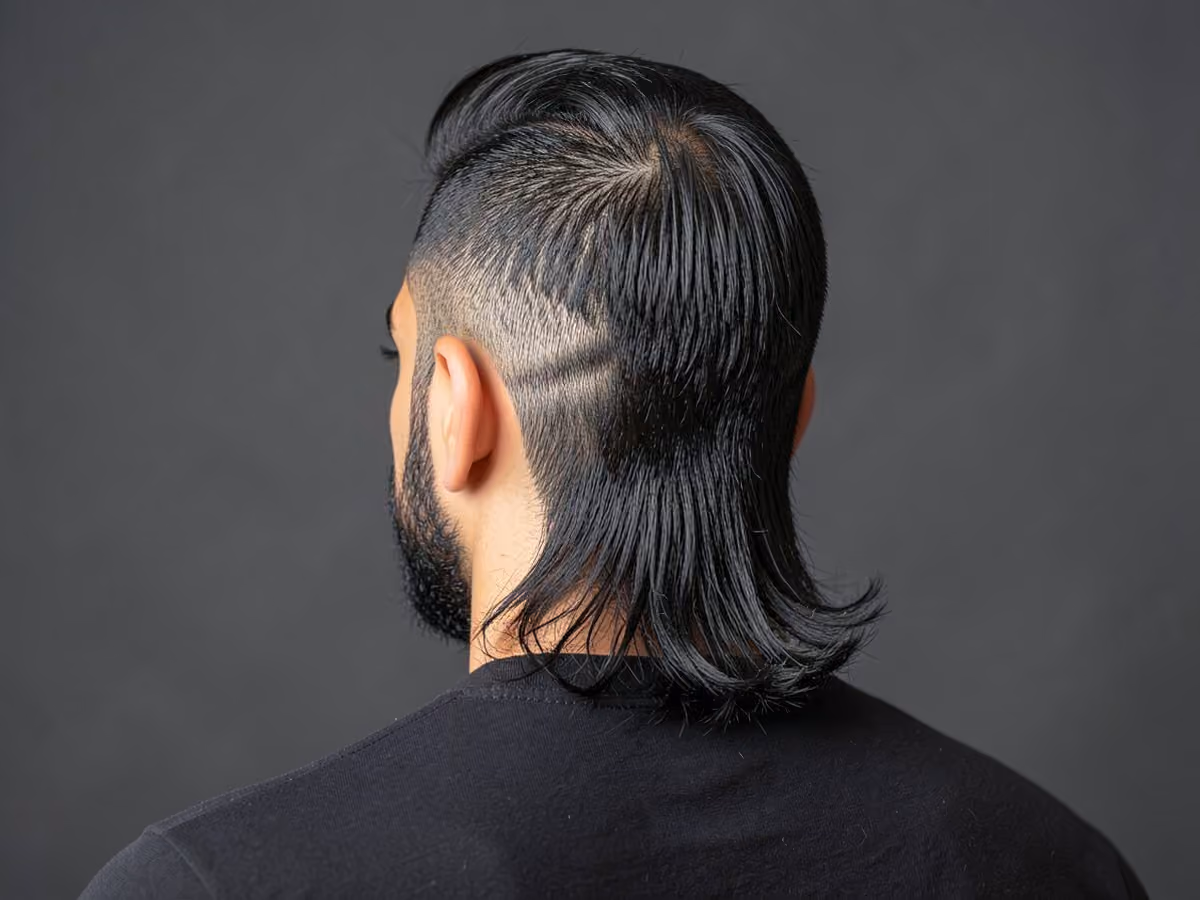 Man with a mullet back of head