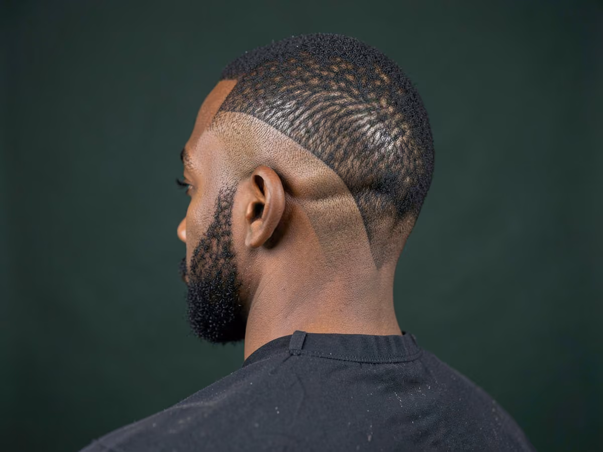 Man with a rounded neckline haircut