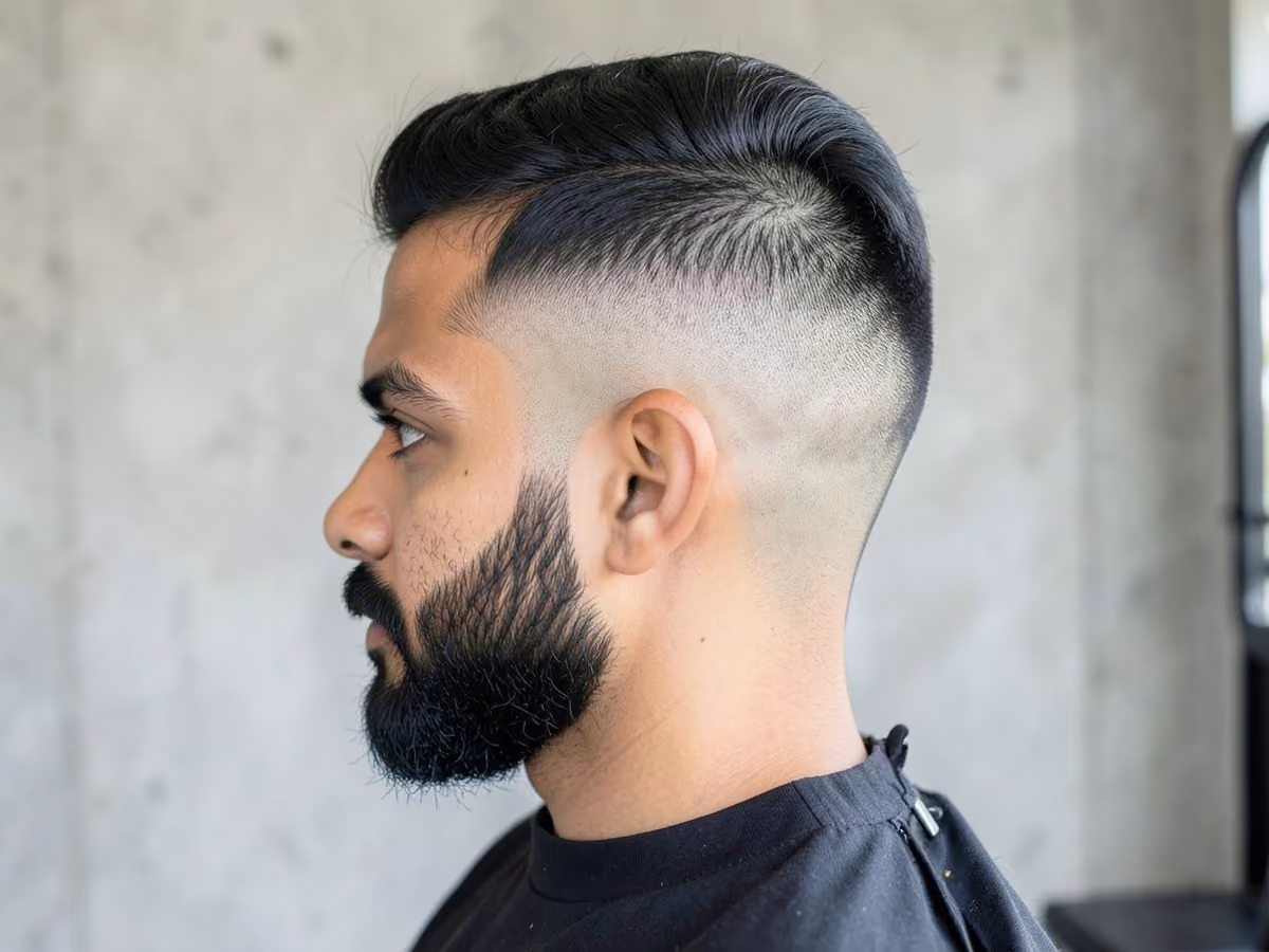 Man with a skin fade back of head