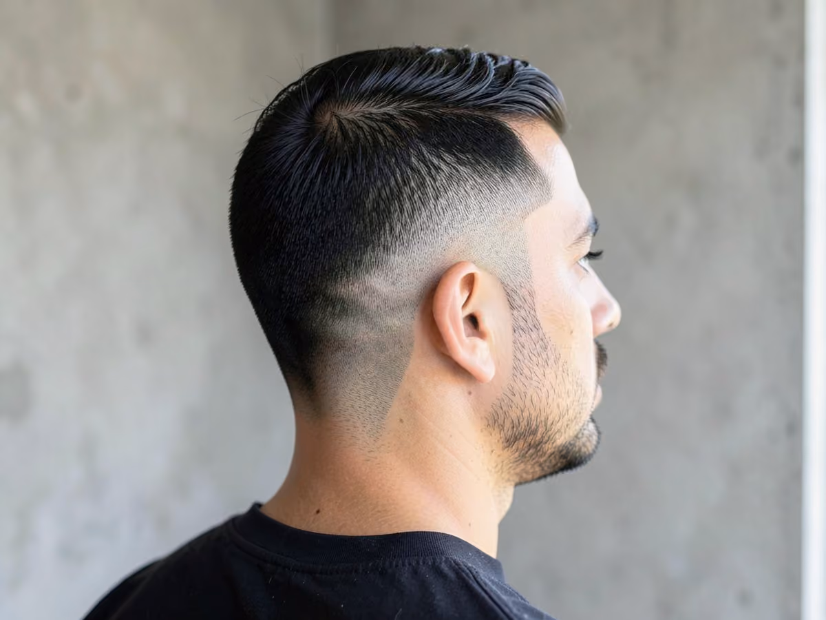 Man with a tapered neckline haircut