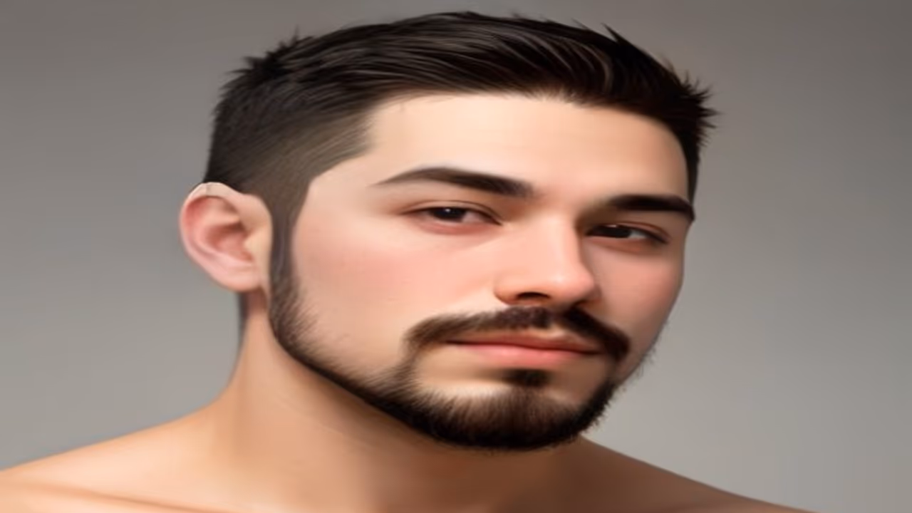 Man with a Balbo beard — disconnected moustache with a wide chin beard and no sideburns