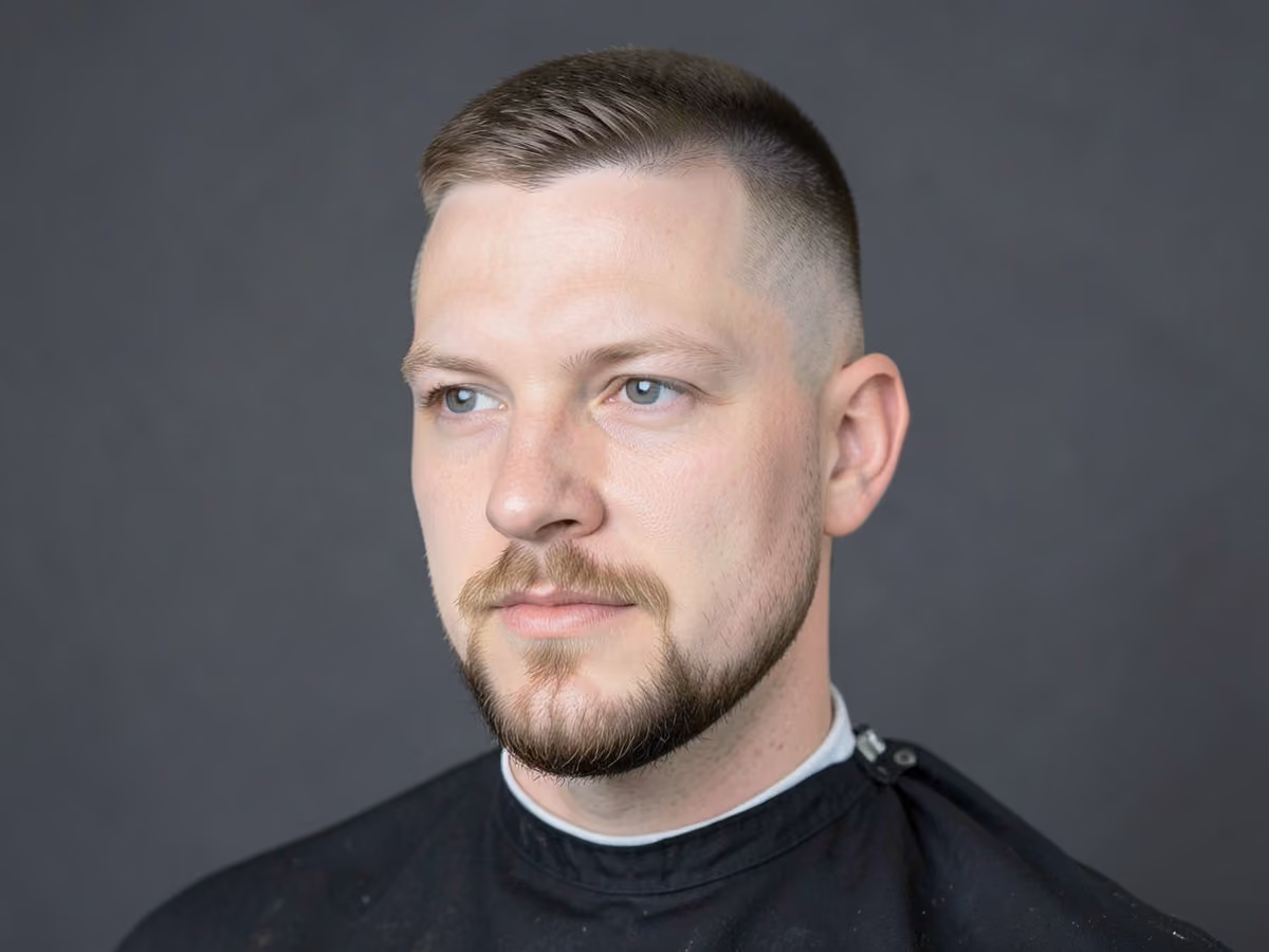 Man with an induction cut with goatee