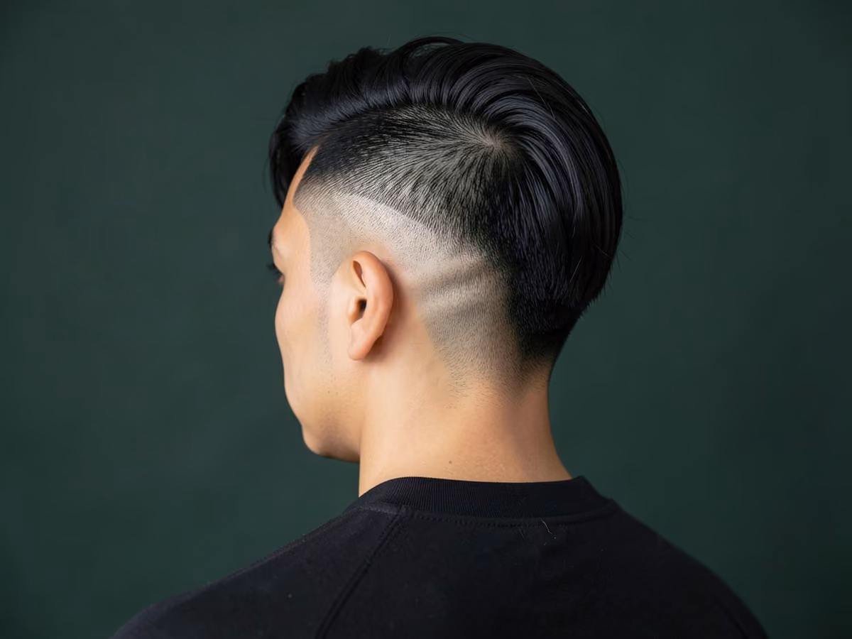 Man with a baseball burst fade