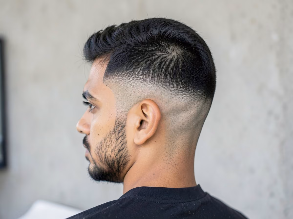 Man with a baseball drop fade