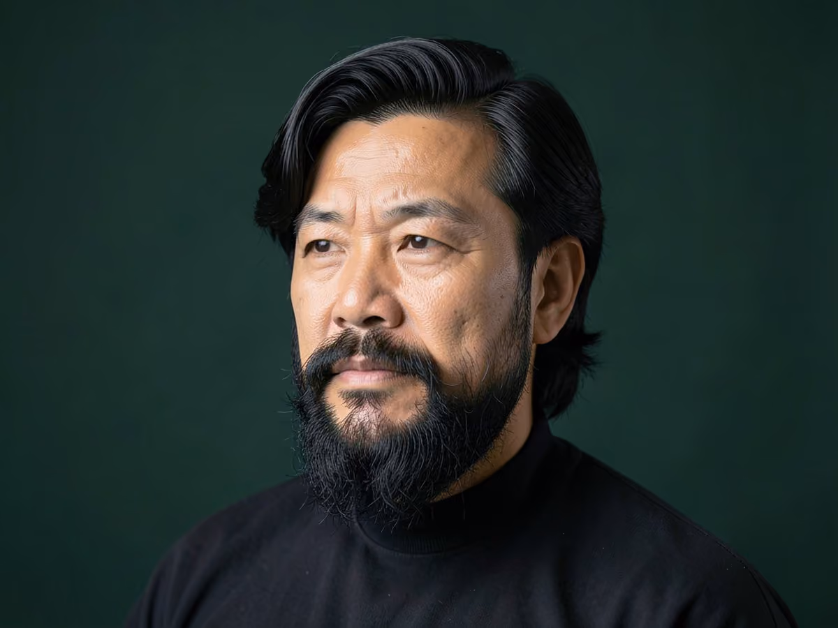 Man with a baseball flow with beard