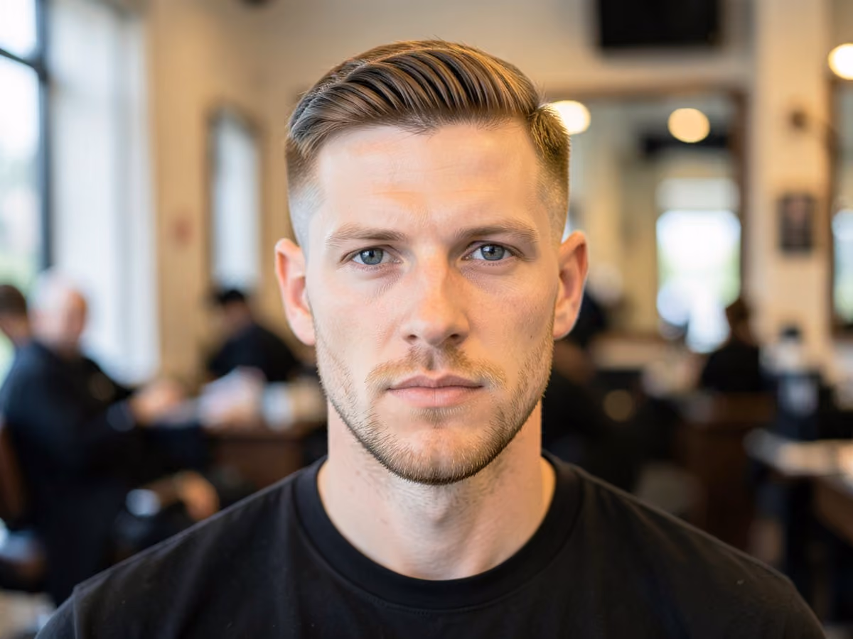 Man with a baseball low fade