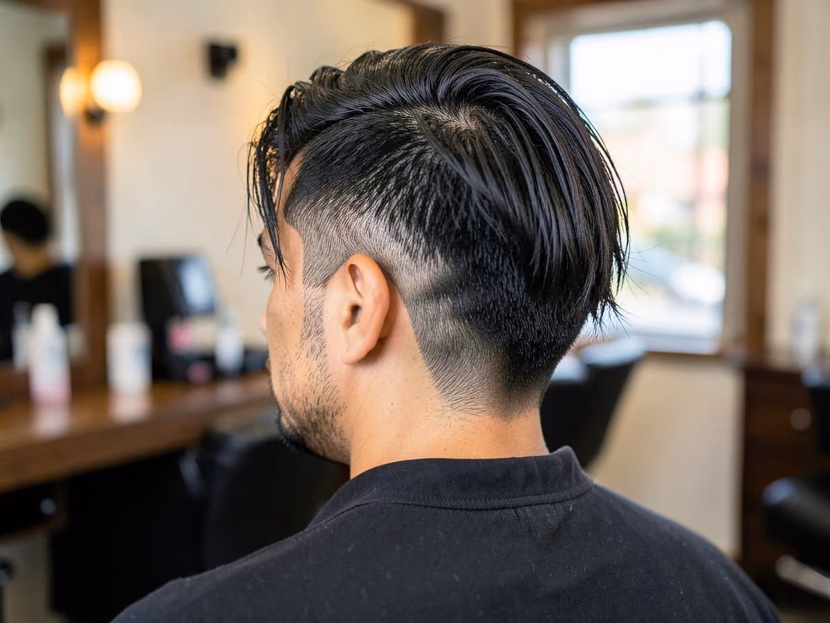 Man with a baseball mullet