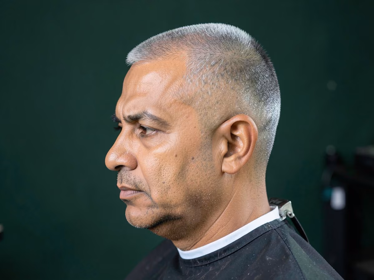 Man with a little league buzz cut