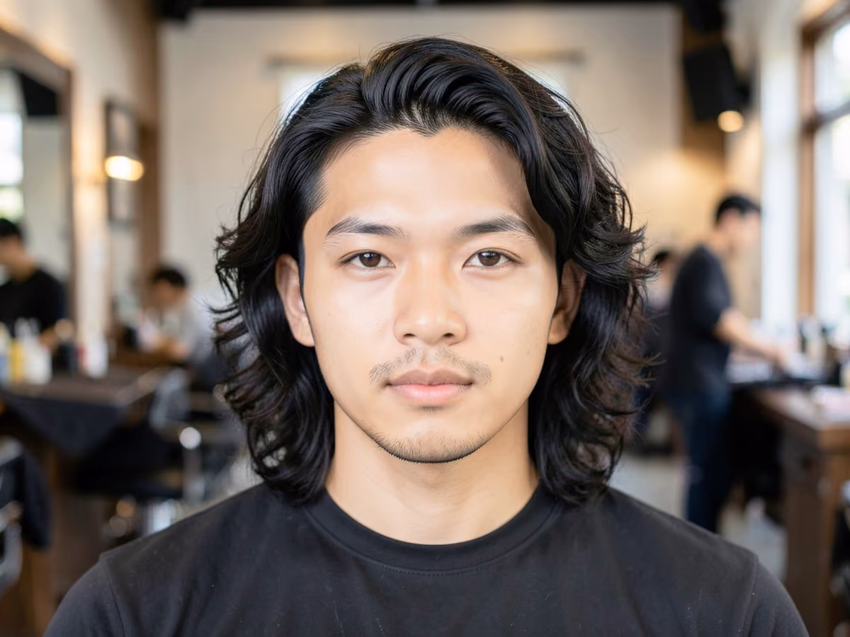 Man with a wavy baseball flow with taper