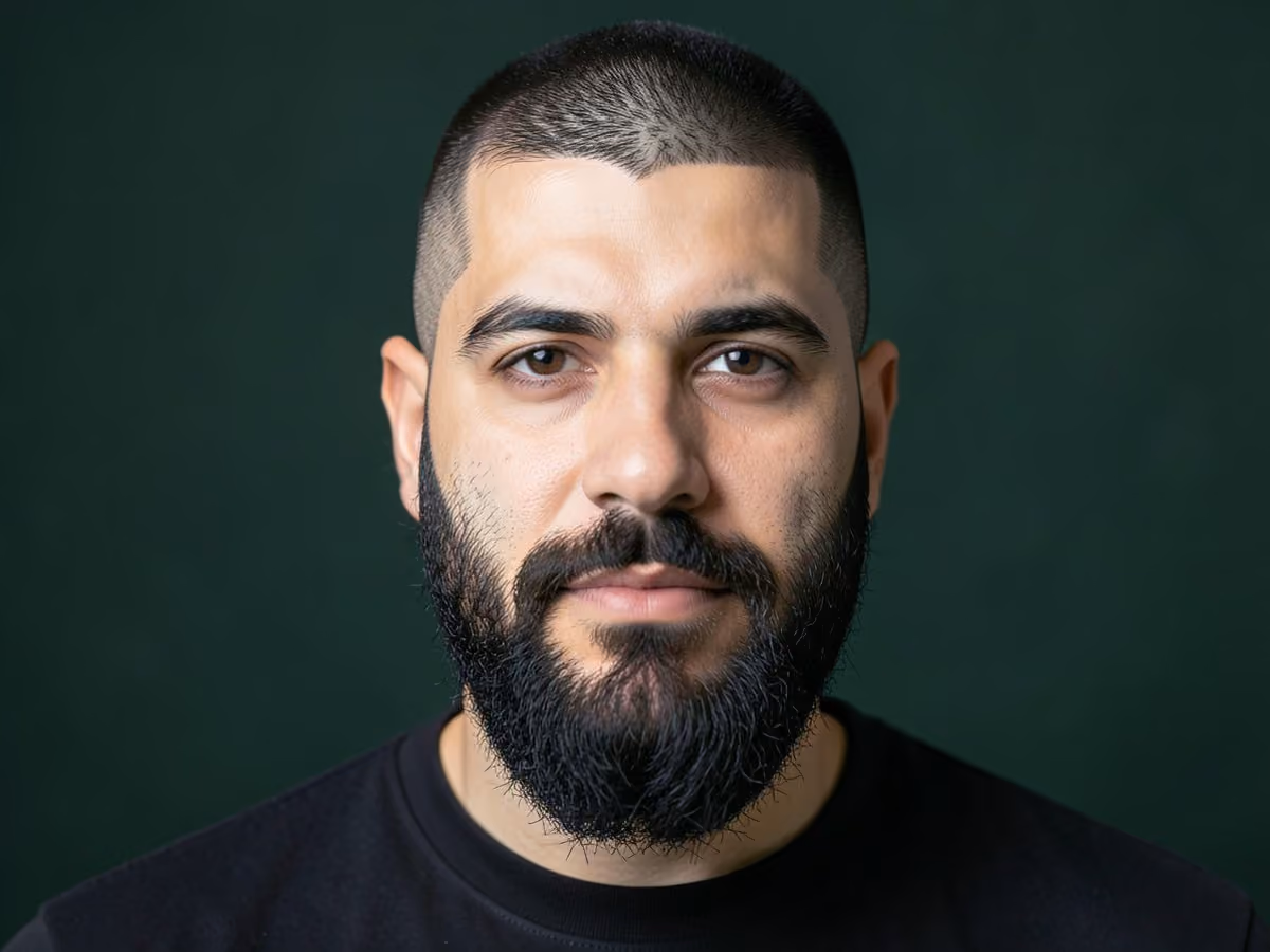 Man with a youth baseball fade