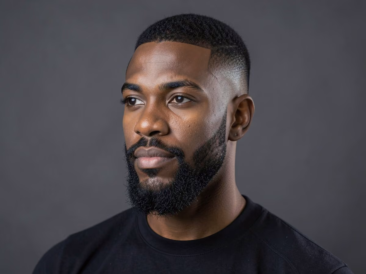 Man with a corporate beard fade