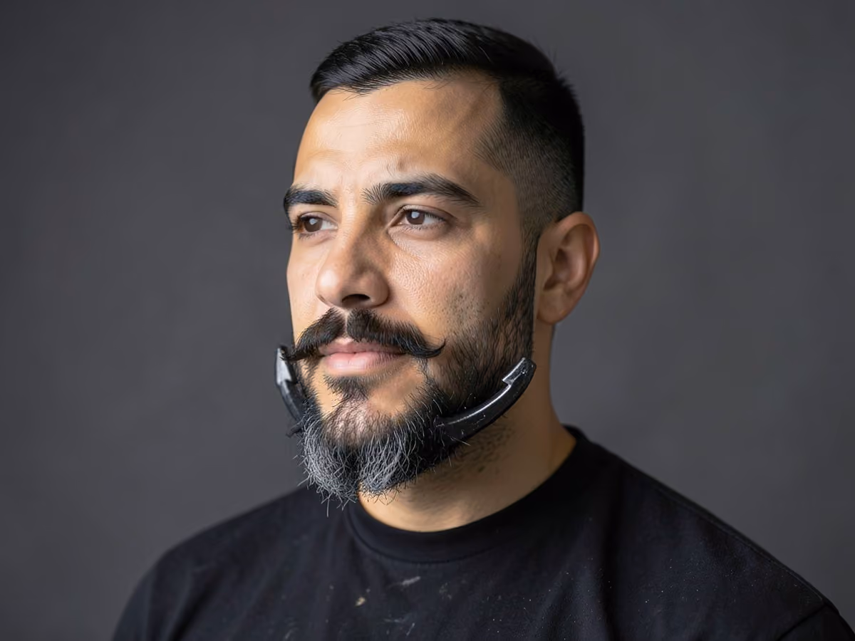 Man with a faded anchor beard