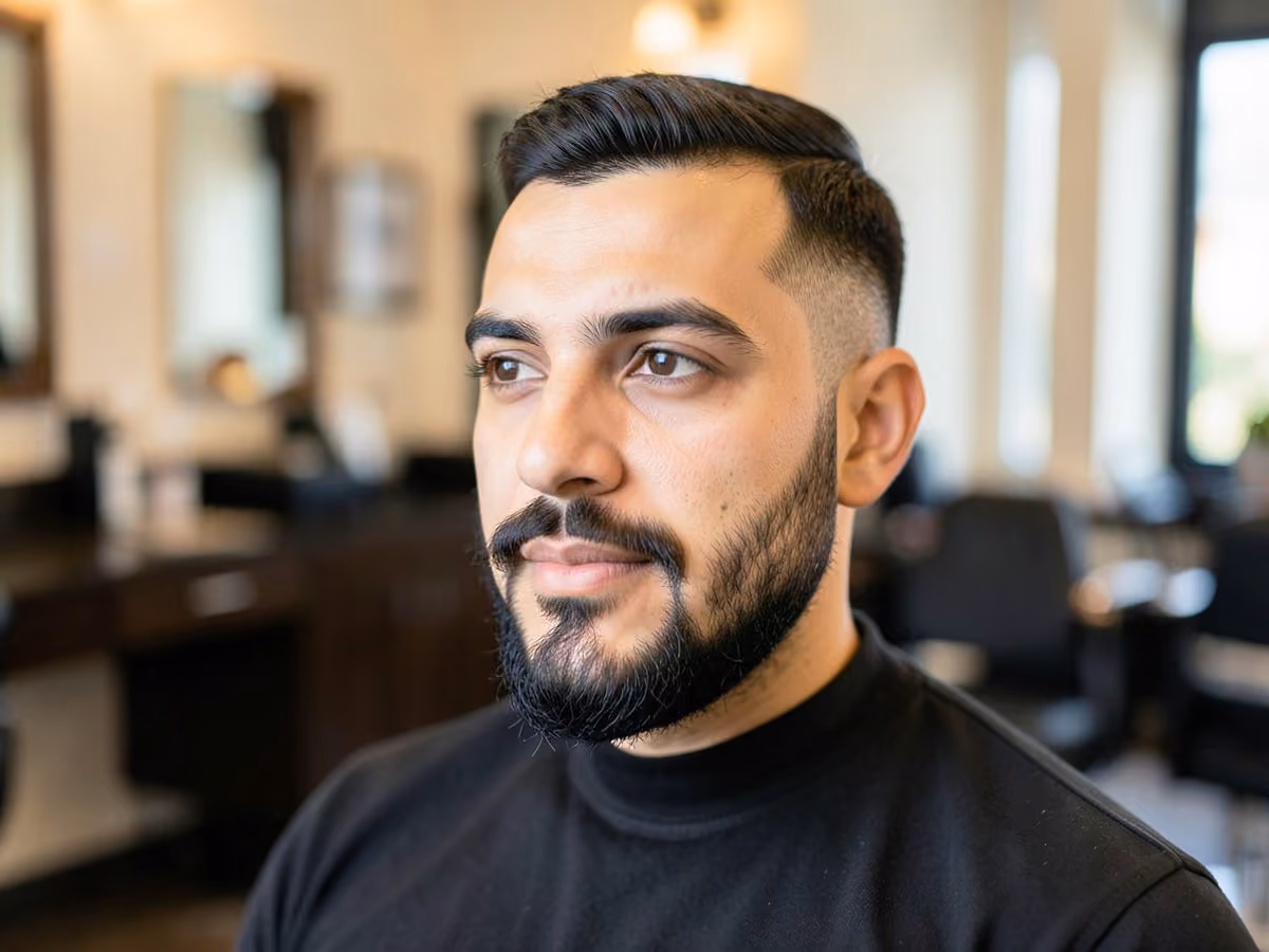 Man with a faded circle beard