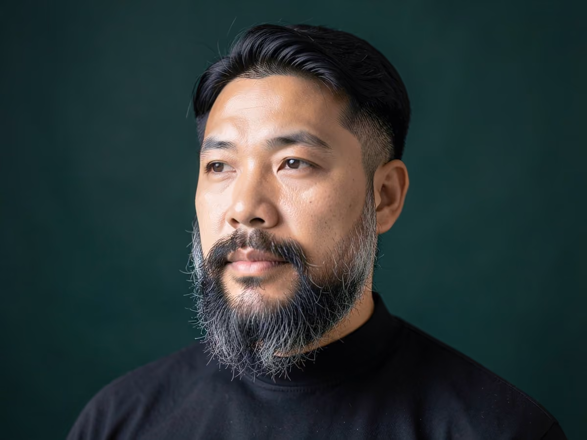 Man with a faded garibaldi beard