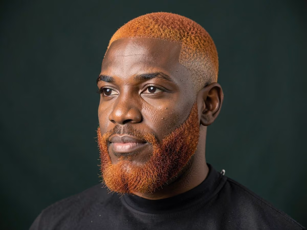Man with a ginger beard fade