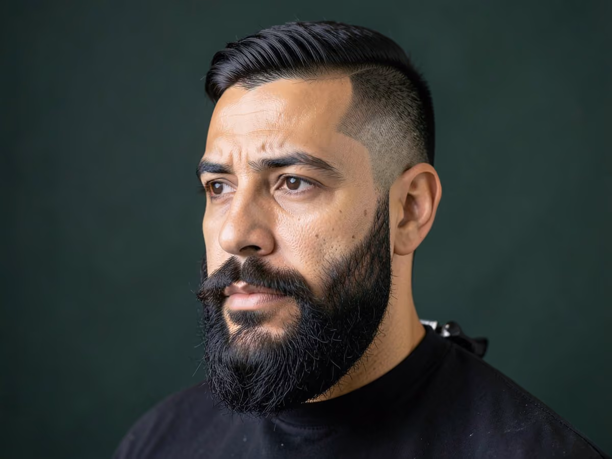 Man with a lumberjack beard fade
