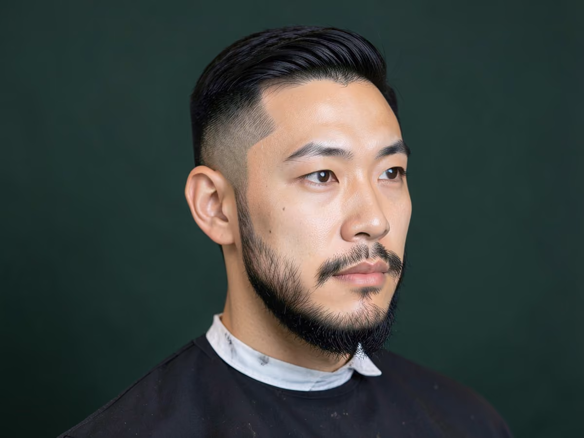 Man with a medium beard fade