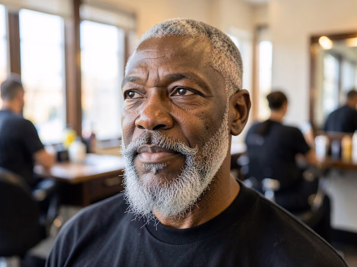 Man with an anchor beard for black men haircut